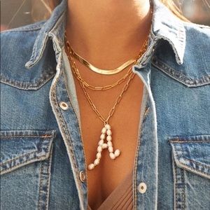 Pearl initial necklace
